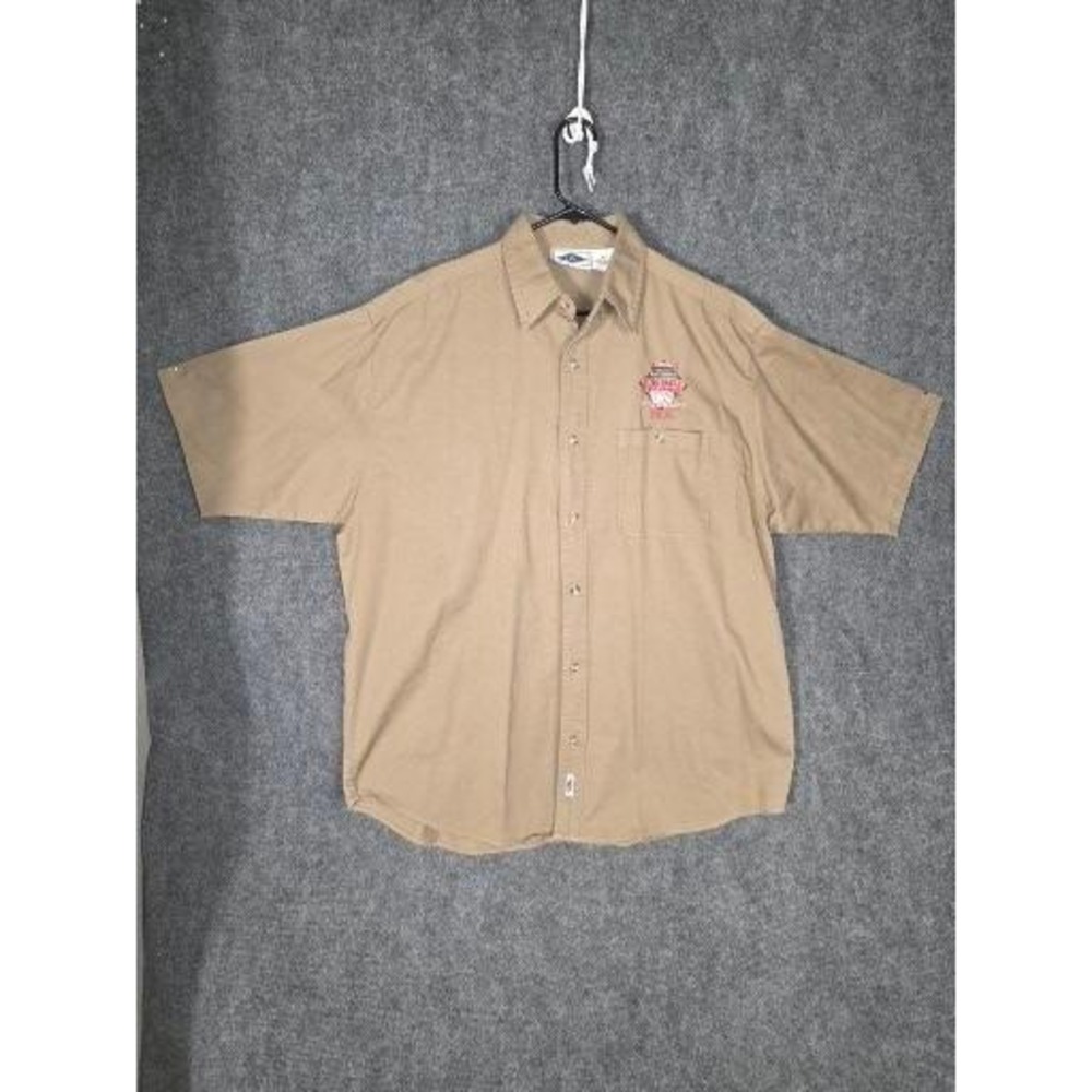 VTG World Series of Poker 2004‎ Las Vegas Shirt Men XL Tan Horseshoe Button Up